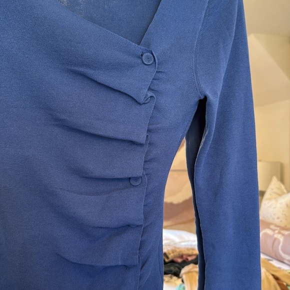 NWT Zara Rushed Knit Top. Blue. Size Small. - Picture 3 of 5